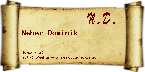 Neher Dominik névjegykártya